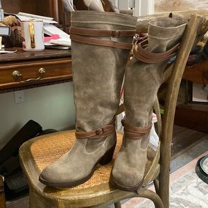 Frye Jane double strap boots